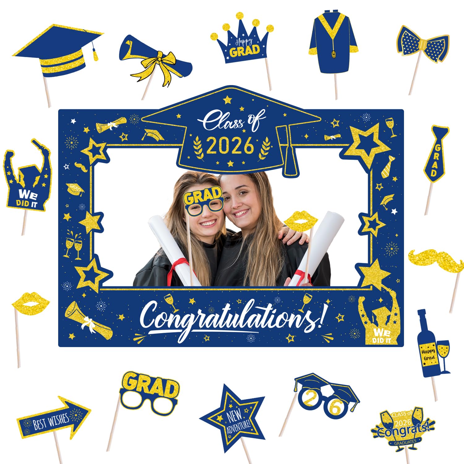 Amazon.com: Graduation Decorations Class of 2026 Photo Booth Props